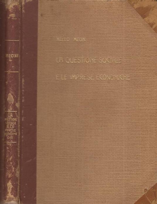 La questione sociale e le imprese economiche - Nello Meoni - copertina