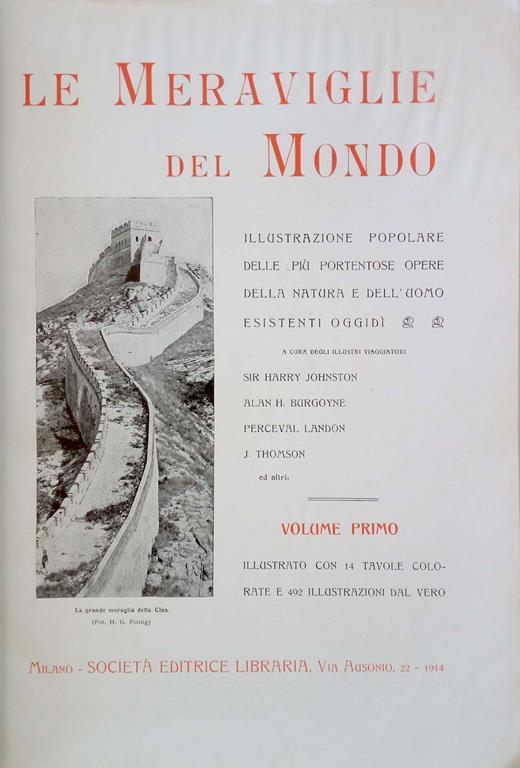 Le Meraviglie del Mondo. Illustrazione popolare delle più portentose opere della natura e dell'uomo esistenti oggidì - copertina