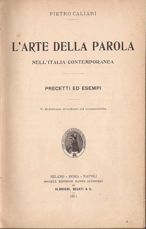 L’arte della parola. nell’Italia contemporanea - Pietro Caliari - copertina