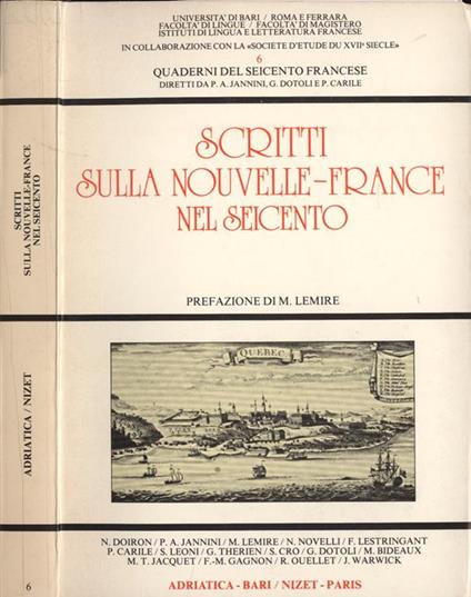 Scritti sulla Nouvelle France nel Seicento - copertina