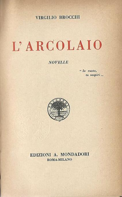 L' arcolaio - Virgilio Brocchi - copertina