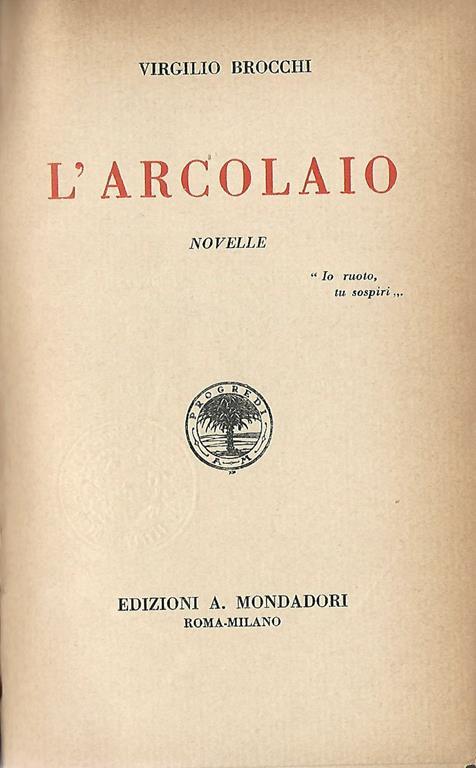 L' arcolaio - Virgilio Brocchi - copertina