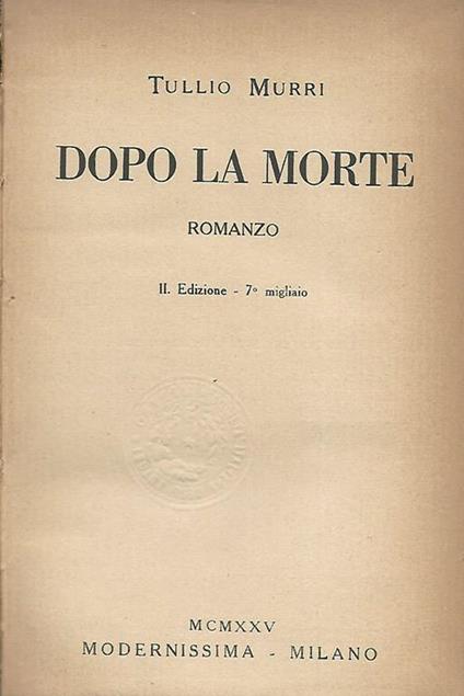 Dopo la morte - Tullio Murri - copertina