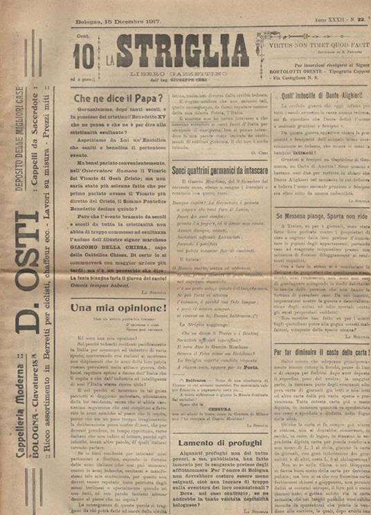 La Striglia N. 22. Libero Gazzettino dell' Ing. Giuseppe Ceri - copertina