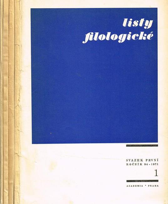 Listy Filologickè Anno 94 N.1 2 3 4 - copertina
