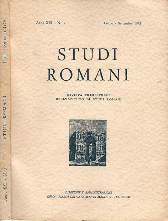 Studi Romani - Anno Xxi - N.3 - copertina