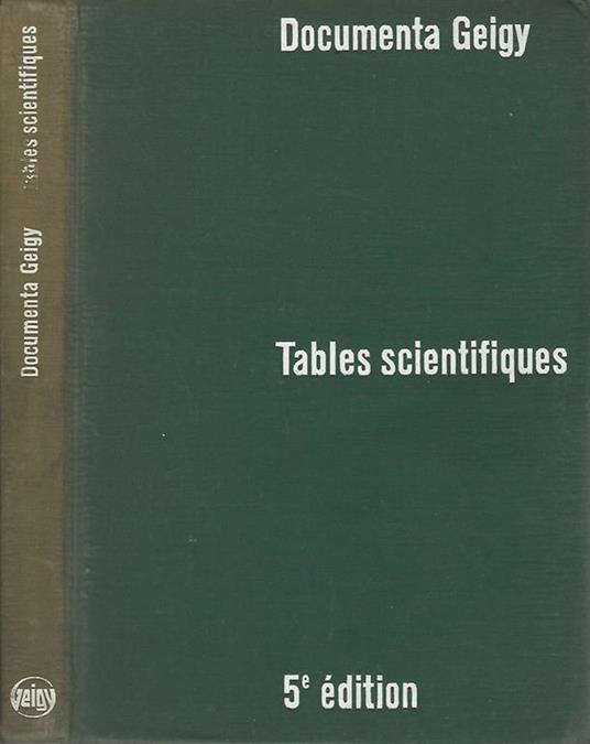 Tables scientifiques - copertina