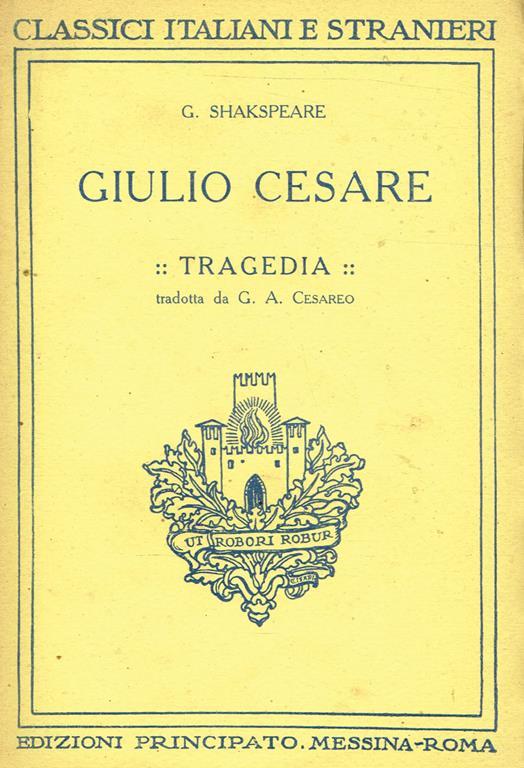 Giulio Cesare. Tragedia - William Shakespeare - copertina