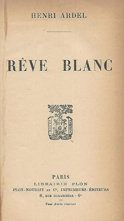 Reve Blanc - Henry Ardel - copertina