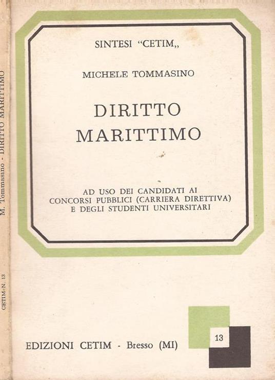 Diritto marittimo - Michele Tommasino - copertina