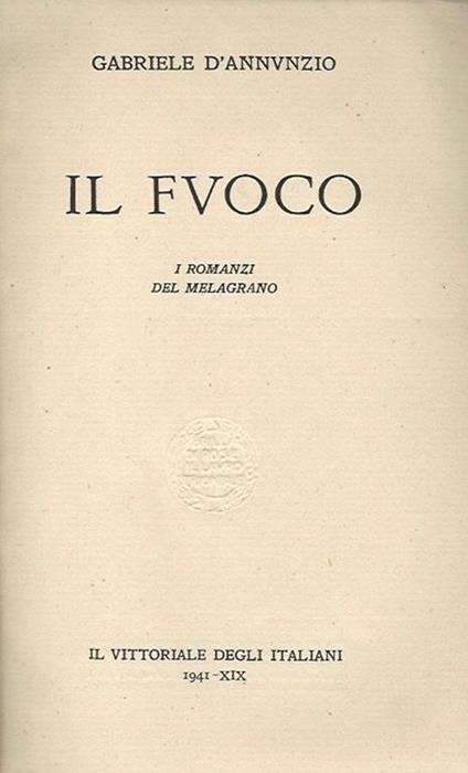 Il Fuoco - Gabriele D'Annunzio - copertina