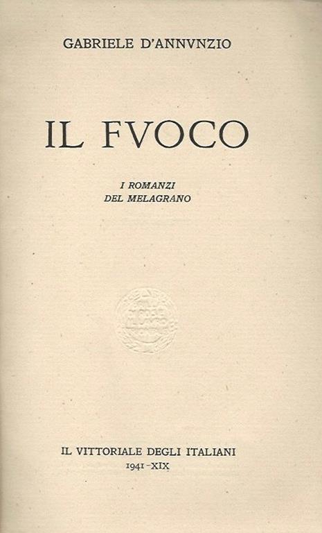 Il Fuoco - Gabriele D'Annunzio - copertina
