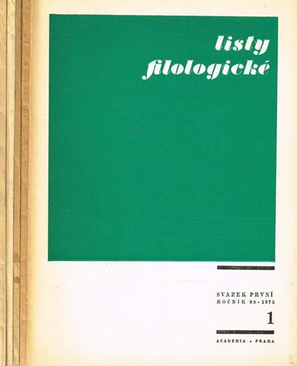 Listy Filologickè Anno 98 N.1 2 3 4 - copertina