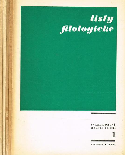 Listy Filologickè Anno 98 N.1 2 3 4 - copertina