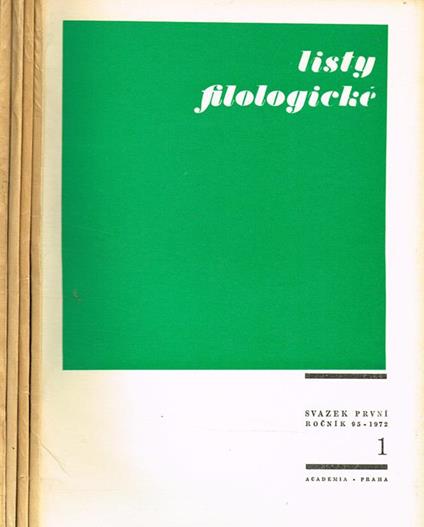 Listy Filologickè Anno 95 N.1 2 3 4 - copertina