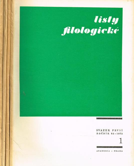Listy Filologickè Anno 95 N.1 2 3 4 - copertina