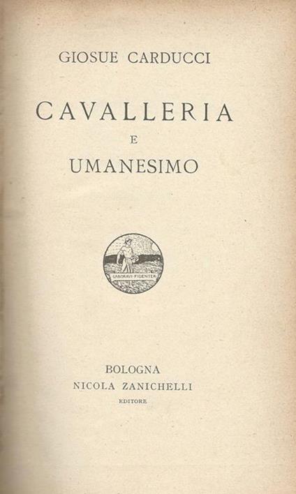 Cavalleria e Umanesimo - Giosuè Carducci - copertina