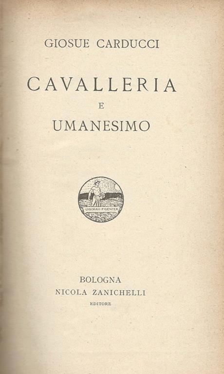Cavalleria e Umanesimo - Giosuè Carducci - copertina
