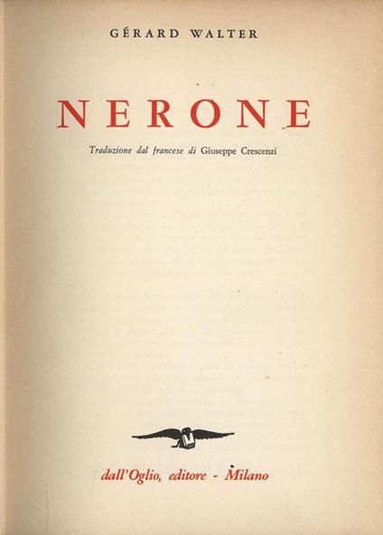 Nerone - Gérard Walter - copertina