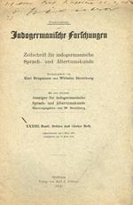 Indogermanische Forschungen Band Xxxiii. Drittes Und Viertes Heft
