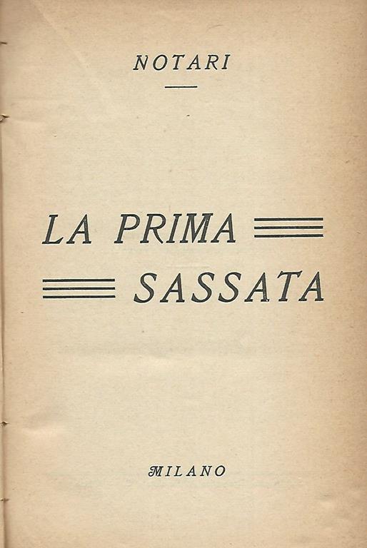 La prima sassata - Notari - copertina