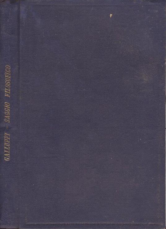 Saggio filosofico - Pasquale Galluppi - copertina