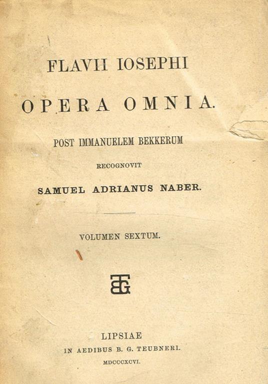 Opera Omnia Vol. Vi. Post Immanuelem Bekkerum - Flavii Iosephi - copertina