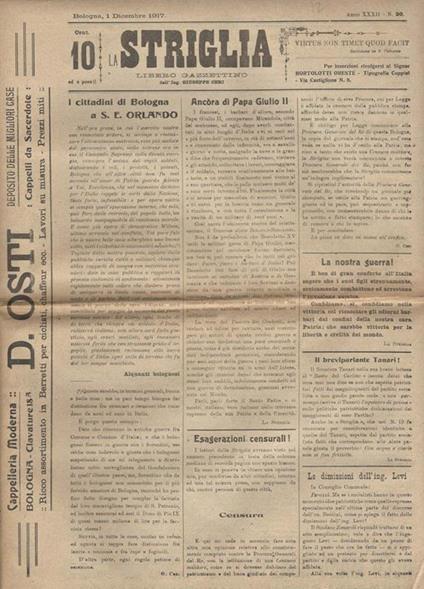 La Striglia N. 20. Libero Gazzettino dell' Ing. Giuseppe Ceri - copertina