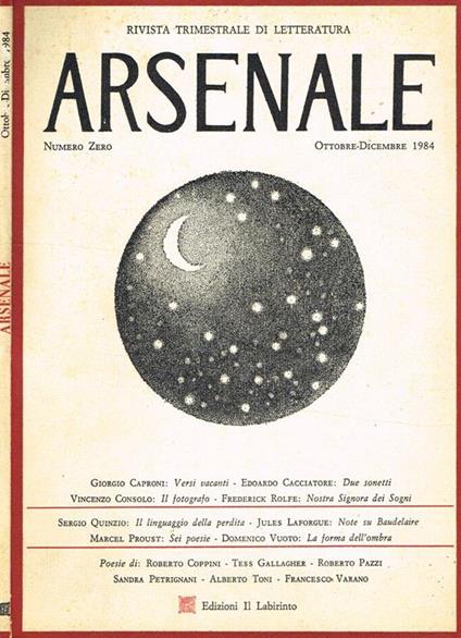 Arsenale N.0. Rivista Trimestrale Di Letteratura - copertina