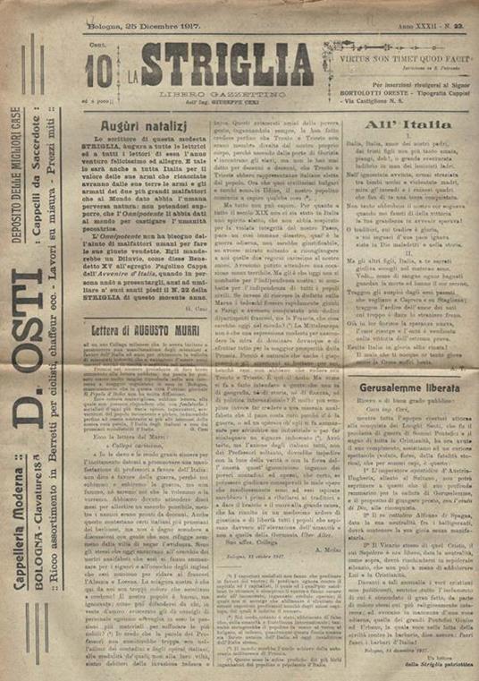 La Striglia N. 23. Libero Gazzettino dell' Ing. Giuseppe Ceri - copertina