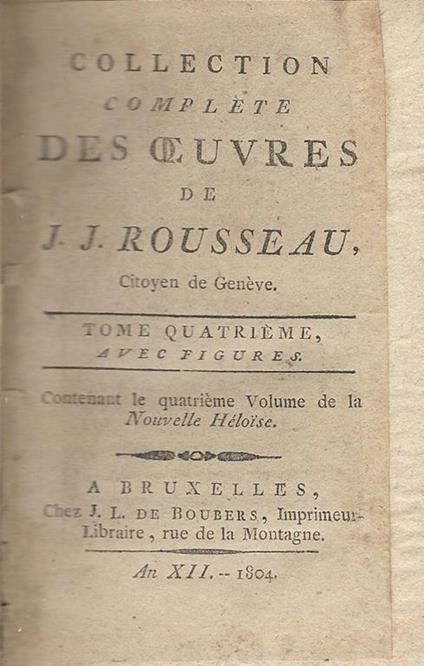 Oeuvres - Jean-Jacques Rousseau - copertina