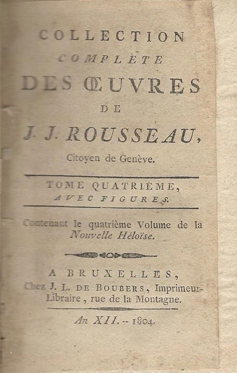 Oeuvres - Jean-Jacques Rousseau - copertina