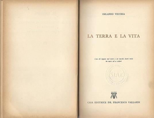 La terra e la vita - Orlando Vecchia - copertina