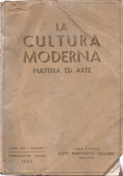 La cultura moderna. 1935. Natura ed arte - copertina
