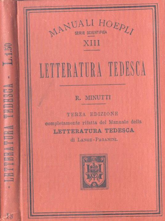 Letteratura tedesca - Rodolfo Minutti - copertina