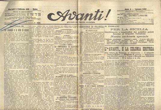 Avanti! Anno X nn. 3300. 3326. 3343. Giornale del Partito socialista - copertina