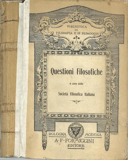 Questioni Filosofiche - copertina