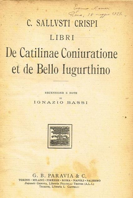 De Catilinae Coniuratione Et De Bello Iugurthino - C. Crispo Sallustio - copertina