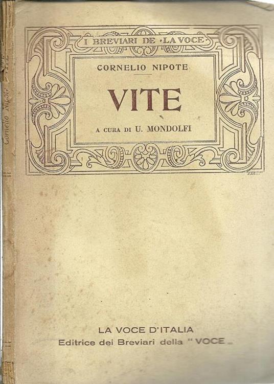 Vite. Di Miliziade, Temistocle, Aristide, Amilcare, Annibale - Cornelio Nepote - copertina