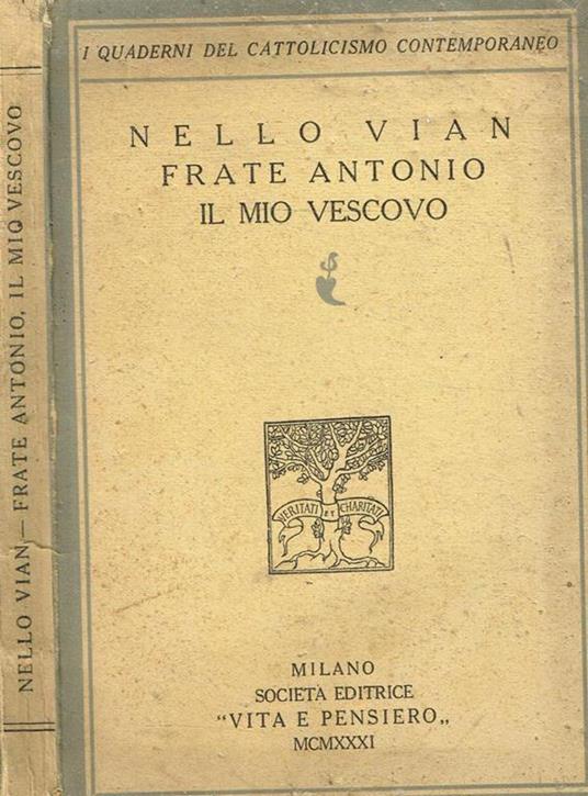Frate Antonio, Il Mio Vescovo - Nello Vian - copertina