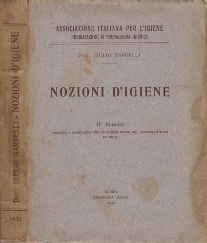Nozioni d’igiene - Giulio Nardelli - copertina
