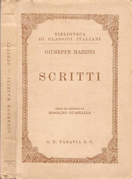 Scritti - Giuseppe Mazzini - copertina