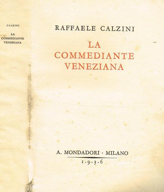 La Commediante Veneziana - Raffaele Calzini - copertina