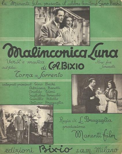 Malinconica Luna Slow. Fox. Serenata. Versi e musica di C. A. Bixio - Cesare Andrea Bixio - copertina