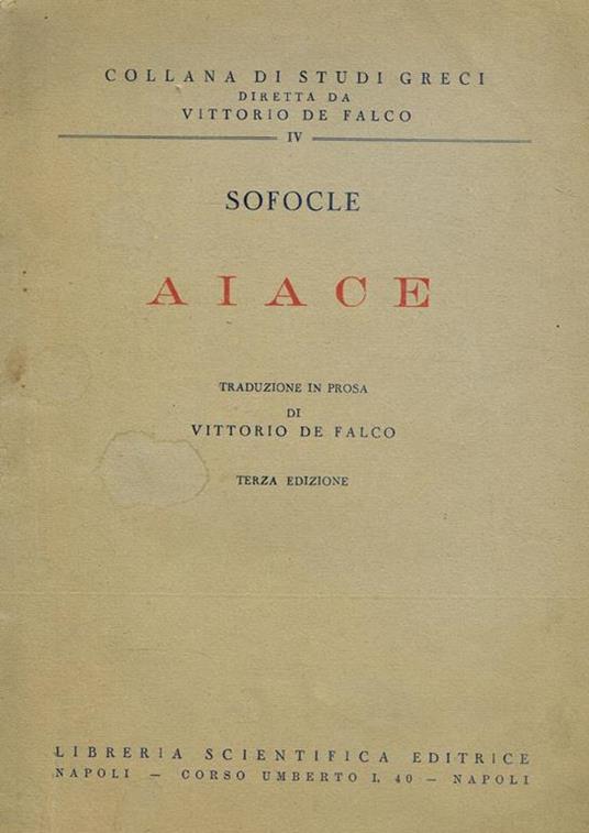 Aiace - Sofocle - copertina