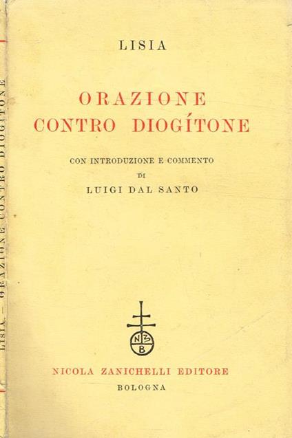Orazione Contro Diogitone - Lisia - copertina