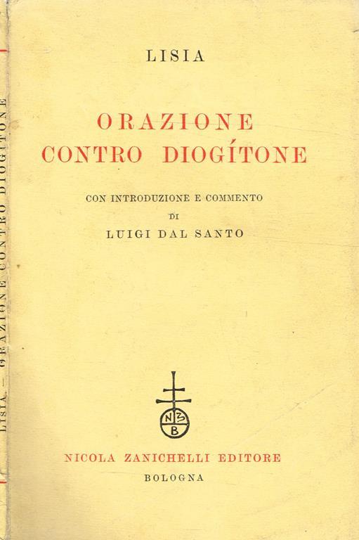 Orazione Contro Diogitone - Lisia - copertina