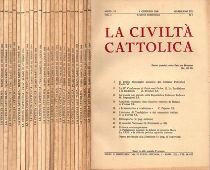 La civiltà cattolica. 1964. Rivista bimensile - copertina