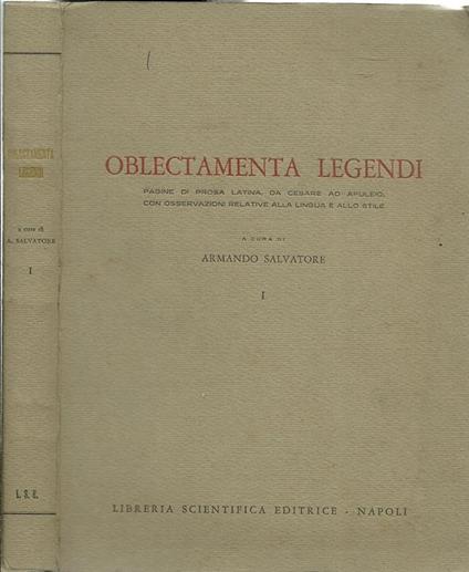 Oblectamenta Legendi Vol I - copertina