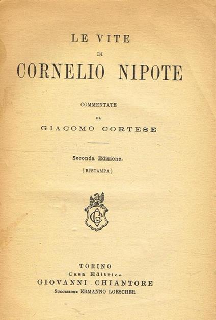 Le Vite - Cornelio Nepote - copertina